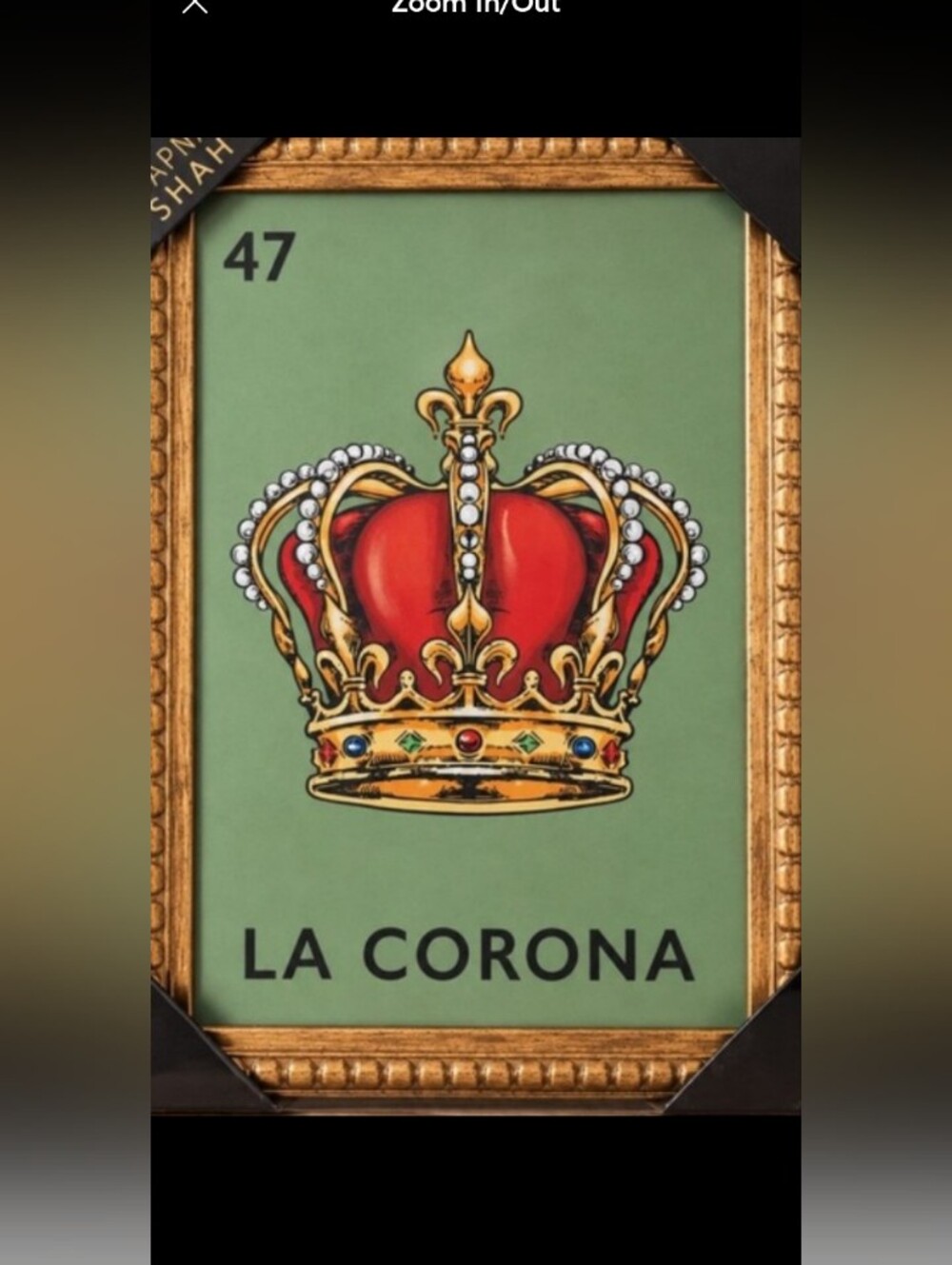 Sapna Shah Loteria La Corona Crown Art Print #47 - 12x18 NWOT
